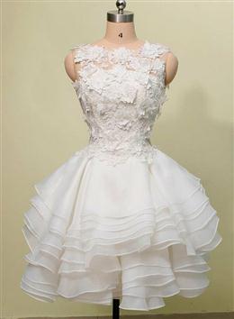 Picture of Lovely Layers Short Party Dresses with Lace Flowers, Cute Graduation Dresses